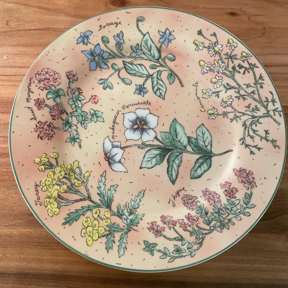 Vintage Ultra Porcelain By Sekura Herb Garden by Sue Zipkin | 1996 | Plates